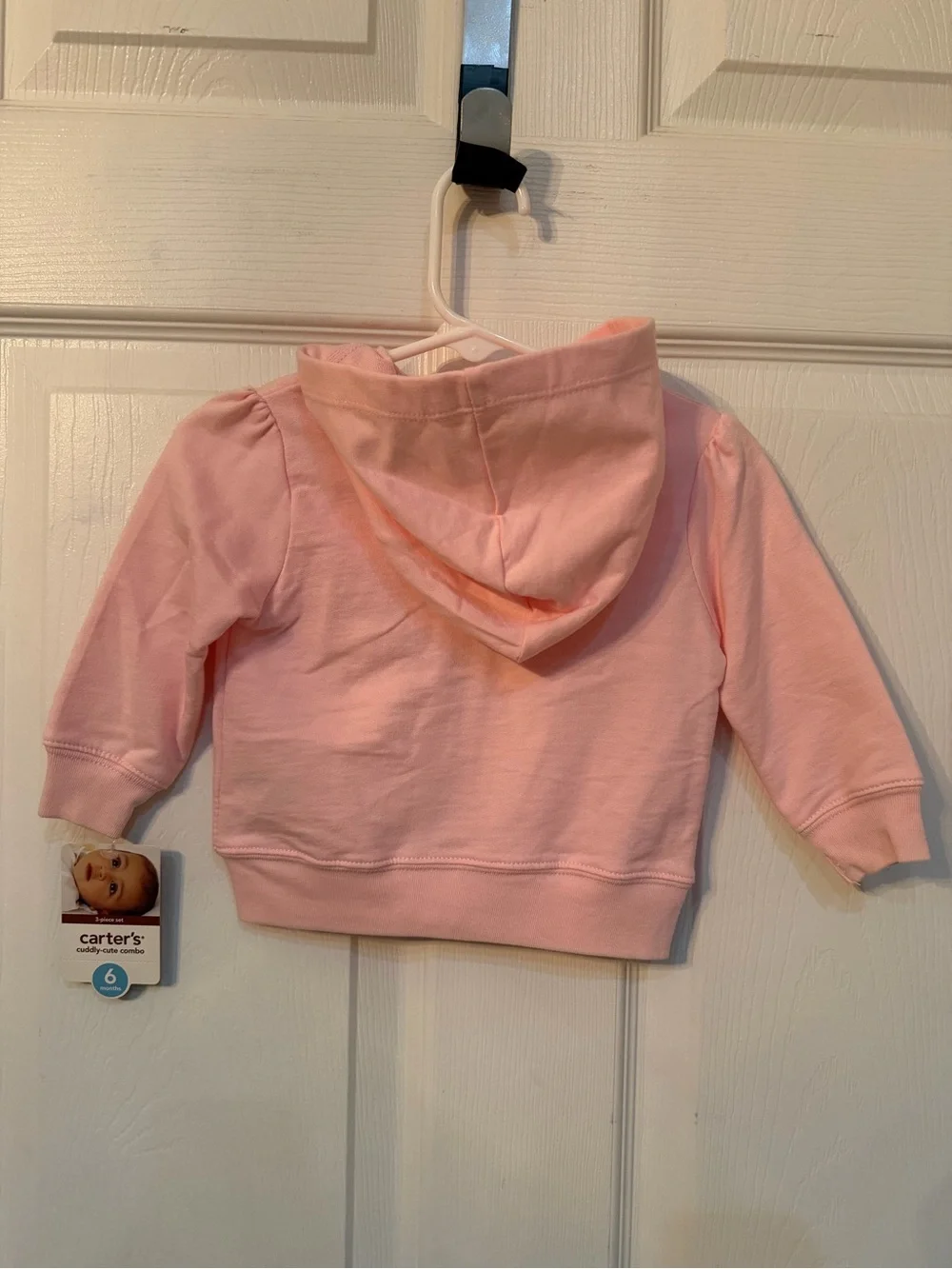 Carter's Light Pink Ruffle Zip Hoodie with Heart Patch